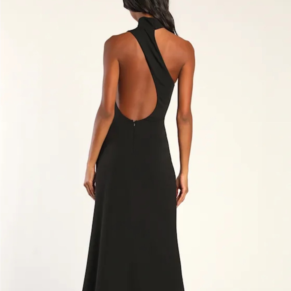 NEW LULUS Elegant Black One-Shoulder Dress - Picture 3 of 9
